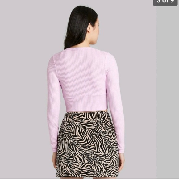 Wild Fable Lavendar Long Sleeve Short Top Size L - Picture 3 of 8
